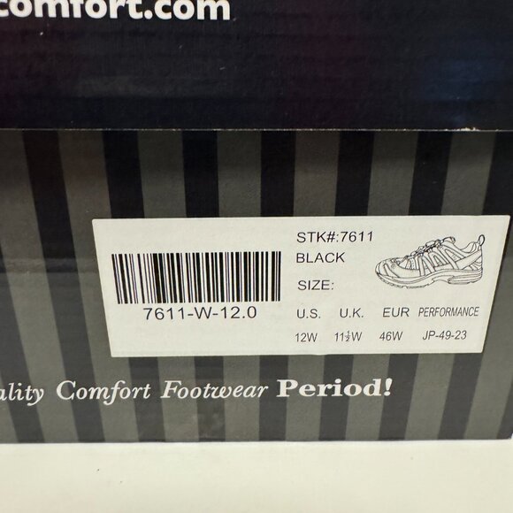 Size 12 Wide - Dr. Comfort 7611-W-12.0 Performance Therapeutic Black #7611 - Picture 8 of 12